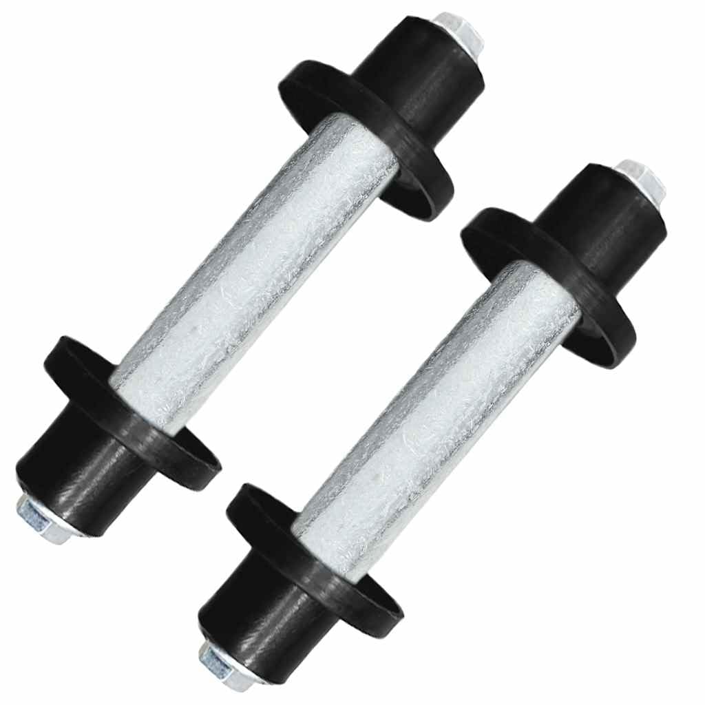 2x Schubkarrenrad 4.00-8 Vollgummi PU-Rad pannensicher inkl. Achse 390 mm für Sackkarre Bollerwagen Gartenwagen