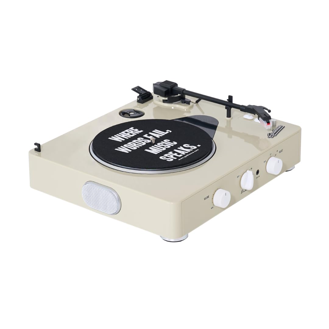 Gadhouse Brad MKII Giradischi giradischi, 3 velocità, giradischi Bluetooth per la casa, altoparlanti stereo incorporati 10 W, design elegante vintage anni '50, riproduzione di dischi a 33/45/78 giri