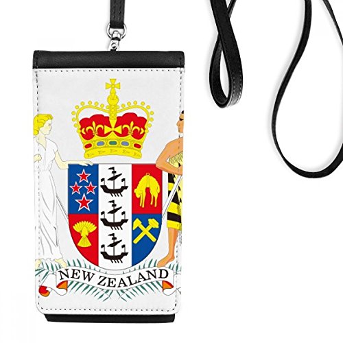 Sacoche téléphone Nouvelle-Zélande contre les chutes pochette cuir noir