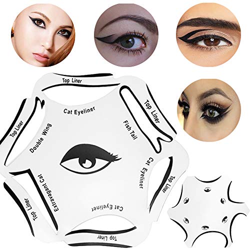Eyeliner Stencil by GNAWRISHING, Makeup Tool Set with Eyelash Curlers and Eyebrow Pencil, A Universal Makeup Template for Eyeliner, Eyebrows, Eye Shadow