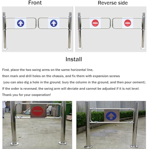 Puerta de Seguridad de Cierre automático para supermercados y almacenes. Puerta metálica unidireccional para Acceso peatonal. Diseño de 90° de un Solo Sentido. Ideal para