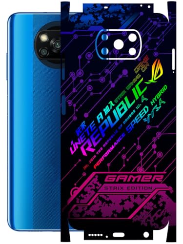 Image of AtOdds - Full Body Back Screen Guard Protector Film - Lamination Wrap Skin Sticker Compatible with Poco X3 PRO | Scratchproof Matte Finish (Gamer)