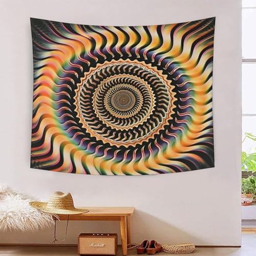 Tapisserie Art Mural Spirale 3D en Tissu de Qualité pour Salon Impression HD