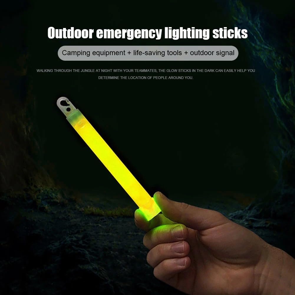 Glow Fever Bastoncini fluorescenti sfusi, bastoncini luminosi militari di sicurezza di emergenza da 15,2 cm, luminosi ultra luminosi con 12 ore di durata per escursioni, feste, campeggio, oscuramento