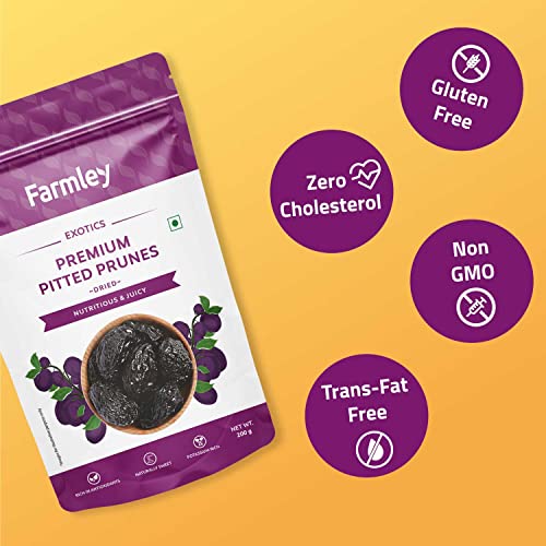 Farmley Premium California Pitted Dried Prunes 200 grams High in