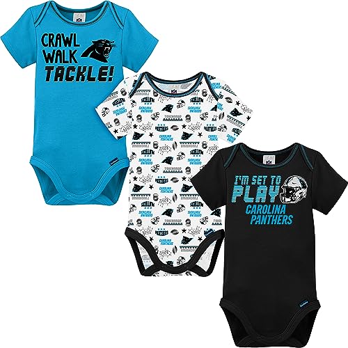 Image of Gerber NFL Unisex Baby Nfl Team 3 Pack Short Sleeve Onesie Bodysuit