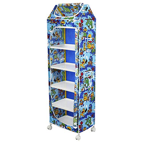 Image of Little One's | 6 Plastic Shelves Foldable Baby Storage Box (Made in India), ISI Certified, Unbreakable Material, (Plastic Structure)| Jungle Blue | HP6 /AB