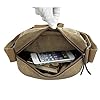 Mens Canvas Shoulder Bag Retro Messenger Bag Travel Crossbody Bag Multi Pockets Casual Handbag for Daily Use Fishing Camping Hiking Working Shopping School Holiday Outdoor 19x9x21CM #4