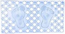 Tapete Box Banheiro Antiderrapante - 63x33 Cm - Higiênico Lavável em Pvc para Chuveiro (Azul)