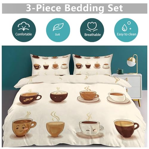 Parure de lit 3 pièces réversible en microfibre douce avec taies d'oreiller