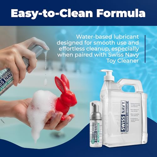 Image of Swiss Navy Premium Water-Based Lubricant - 128 oz | Lubricating Gel for Men, Women & Couples - Toy Safe - Non-Staining Formula - Compatible with Latex & Condoms