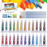 アクリル絵の具 24色 15ml アクリルガッシュ 顔料 30点セット 6本ブラシ付き JY-JJL-0070