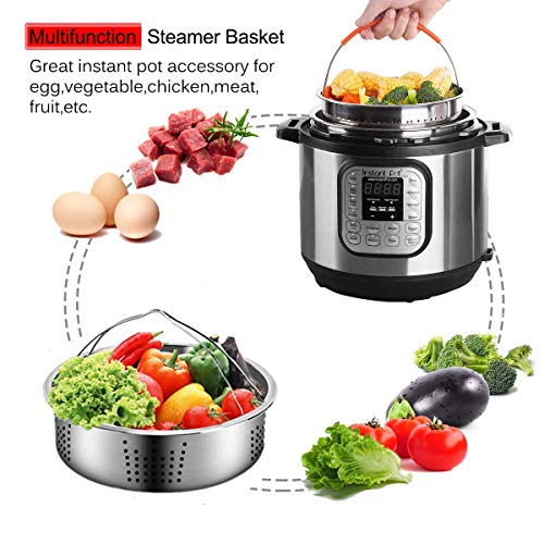 for Instant Pot Accessories Set, Pressure Cooker Accessories Set Compatible with Instant Pot 6 8 10 QT, Steam Cooker Accessories Include 8'' Steamer Basket, Egg Rack, Egg Bites Mold - 11PCS - Thumbnail 2
