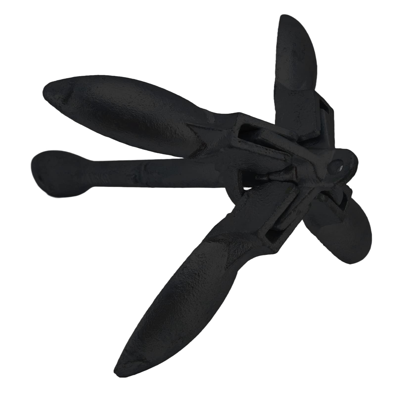 Cocoarm Ancla Plegable Ancla Plegable de Acero Al Carbono para Barco, 1,5 Kg, 4 Platijas, Almacenamiento Compacto para Kayak, Canoa, Moto Acuática y Embarcaciones Pequeñas con Soporte de Rezón