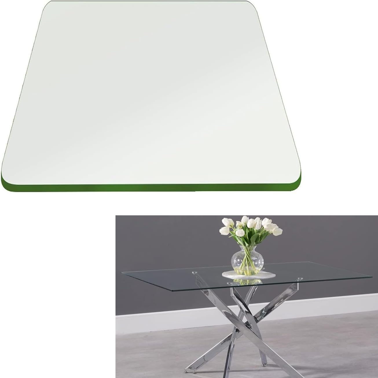 Rectangle/Square Tempered Glass Table Top 8mm Thick, Glass Table Top, Patio Table Tops, Tempered Table Top with Polished Edge, Ideal for Patio, Dining, Coffee, Side Table(30x30cm)