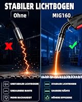VECTOR WELDING MIG MMA Schweissgerät 160 A, Fülldraht Schweißgerät Set für Anfänger, IGBT Schutzgasschweißgerät mit Digitales Display Gasfrei-Funktion Schutz gegen Überhitzung – Ansicht 4