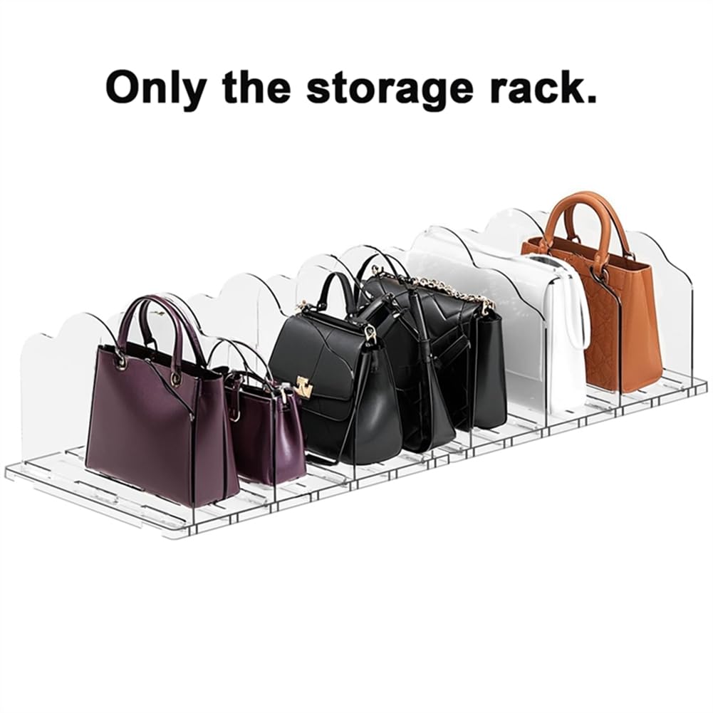 Organizador de Bolsos para Armario, Divisor de Estante Ajustable, Organizador de Bolsas Transparentes para Dormitorio y Oficina.