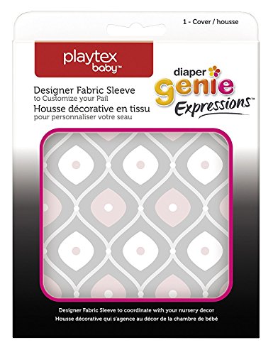 Image of Playtex Diaper Genie Expressions Diaper Pail Fabric Sleeve, Pink/Grey