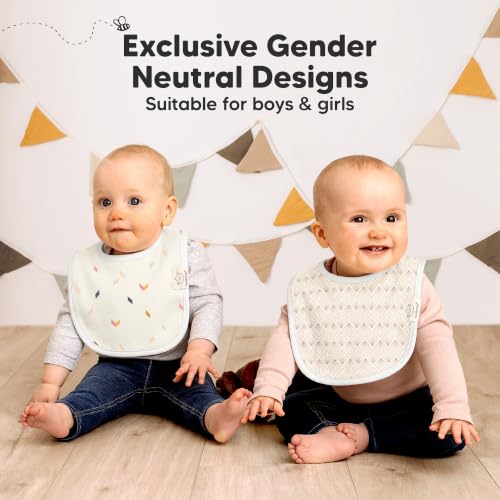 Image of KeaBabies 8-Pack Organic Baby Bibs for Drooling and Teething (Prism) | Soft Cotton Bibs for Baby Girl, Boy, Extra Absorbent, Easy to Clean & Put On, Toddler, Newborn, Infant 0-24 Months