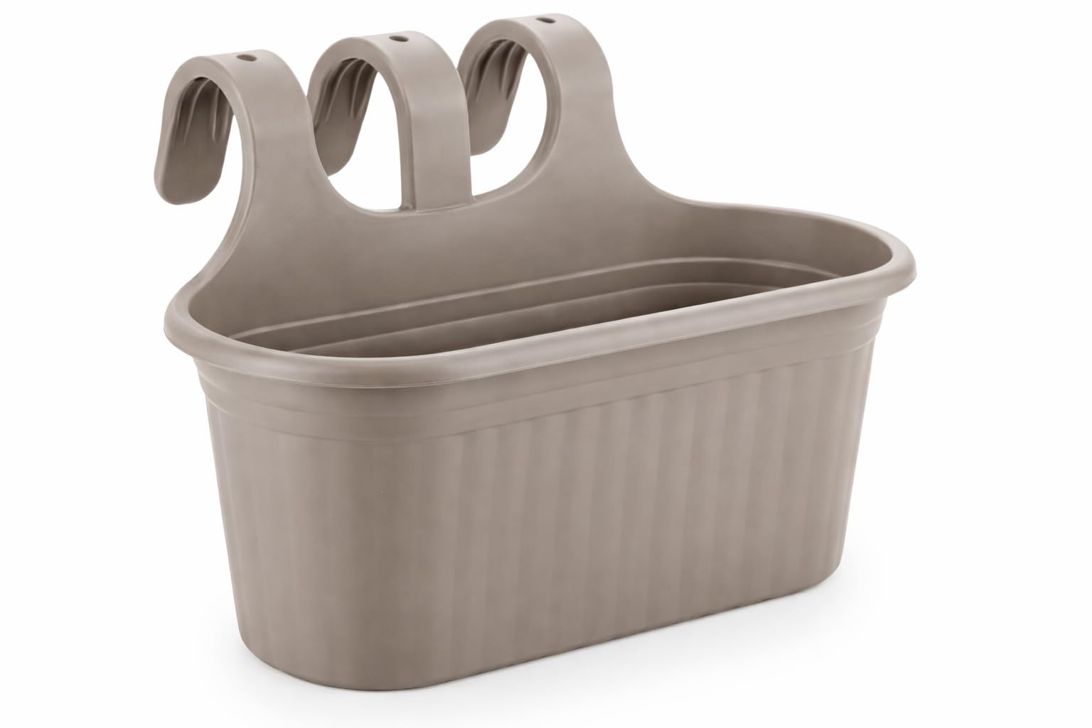Tamersgifts Hanging Planter Plant Pots Trough Garden Wall Fence Balcony Railing Flower Pot Buckets for Indoor Outdoor (Mocha, Medium)