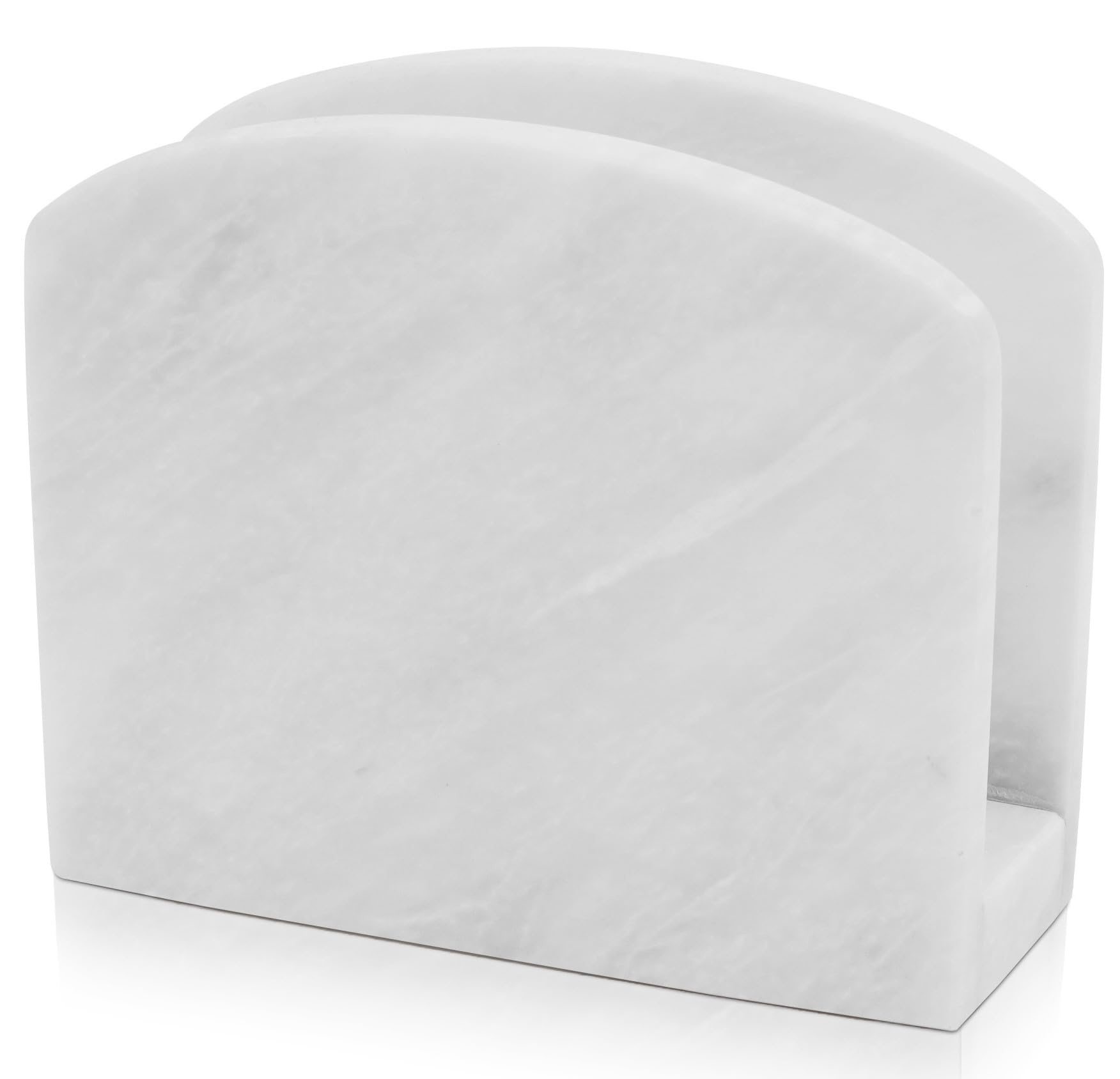 Marble Napkin Holder 5.5" Inch White Handmade Dining Table Napkins Holder - Simple Modern Home & Kitchen Paper Towel Holder Countertop For Home Decor