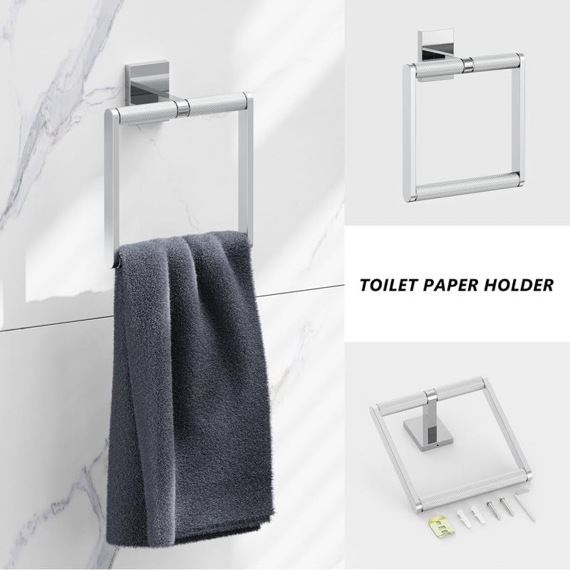 Miniatura 3 de Toallero de pared de níquel cepillado para baño, toallero de pared de acero inoxidable 304 resistente para toallas de mano para baño y cocina