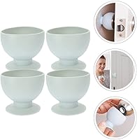 Vista 7 de Toyvian 4 unids tope de puerta protector de pared redondo silicona protector parachoques protector niños seguridad puerta perilla cubierta protectora