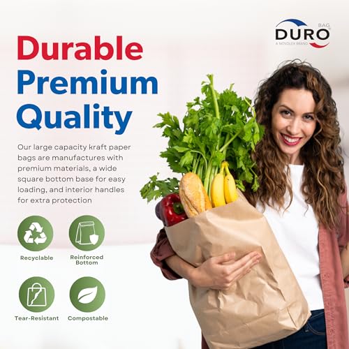 Duro SG_B071G6B1G8_US Heavy Duty Large Kraft Brown Grocery Paper Bags thumb #1