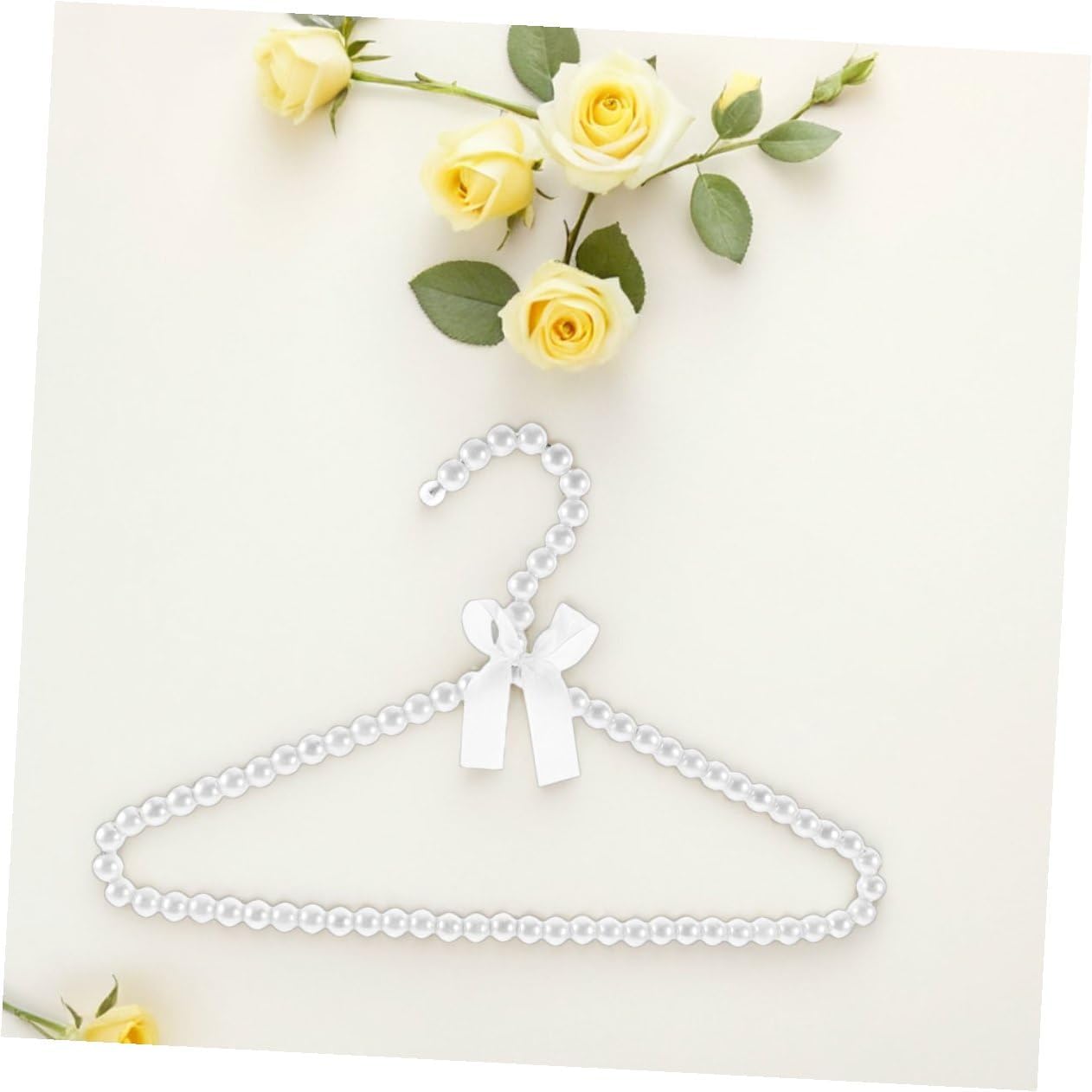 4pcs Small Kids Hangers for Closet, ABS Bow Design White
