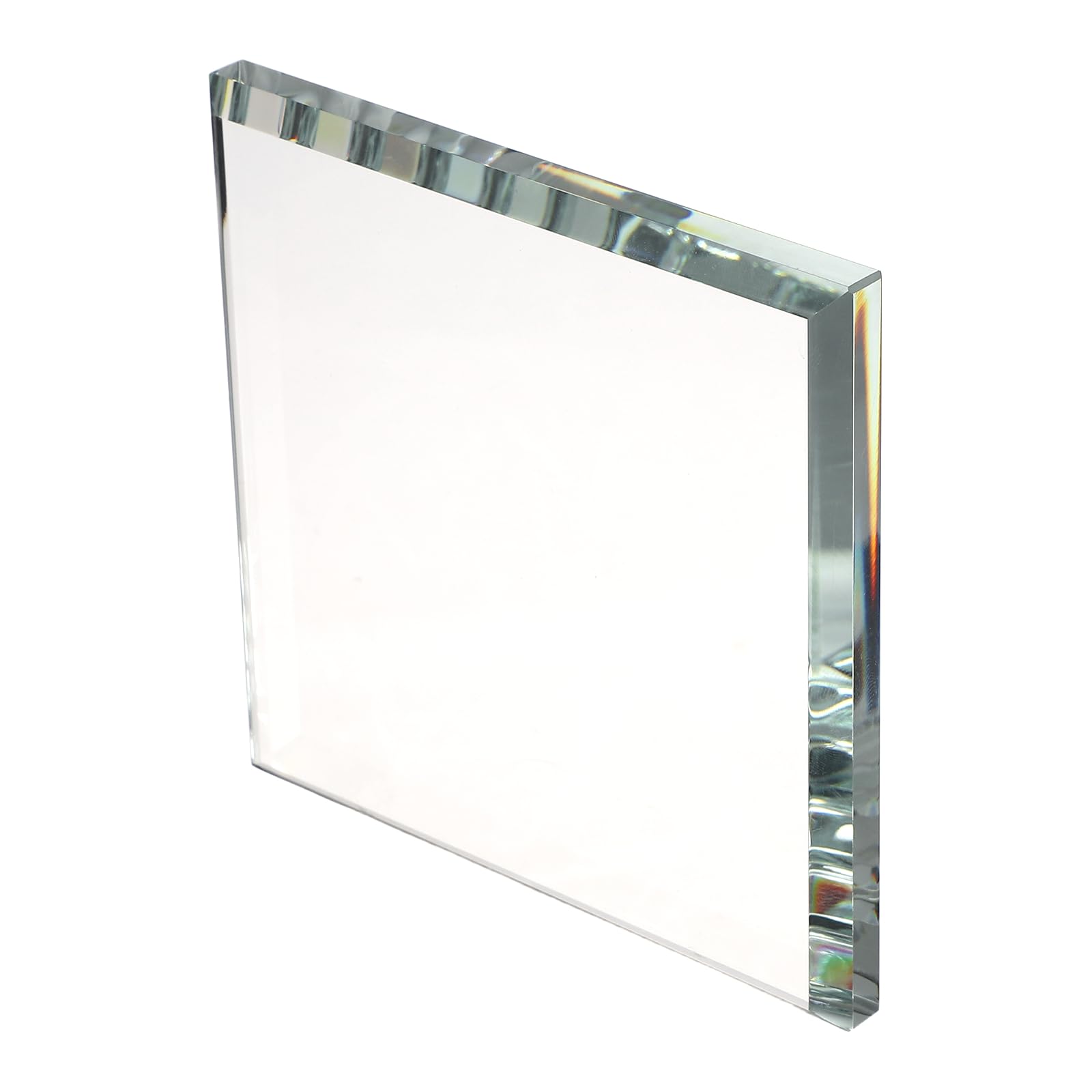 PATIKIL Clear Glass Paperweight, 3.94 x 3.94 x 0.39 Inch Clear Paperweight Decorative for Home Decoration Reading Photography Daily Office Gifts, Clear(Square)