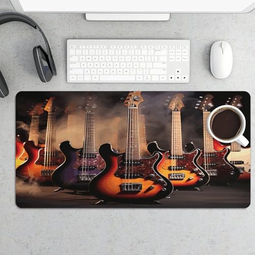 Cool Electric Guitar Desk Pad grande goma negro miniatura 5