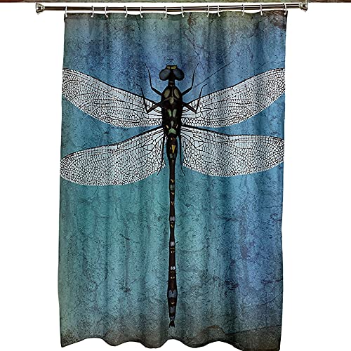 Rideau de douche libellule 165x200cm bleu vert KnSam en polyester - 7