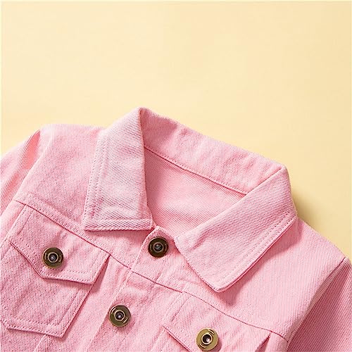 Toddler Boys Jacket Pants Sets 2pc Plain Button-Down Collar Coats with Pockets and Ripped Long Pants Fall Casual Basic2