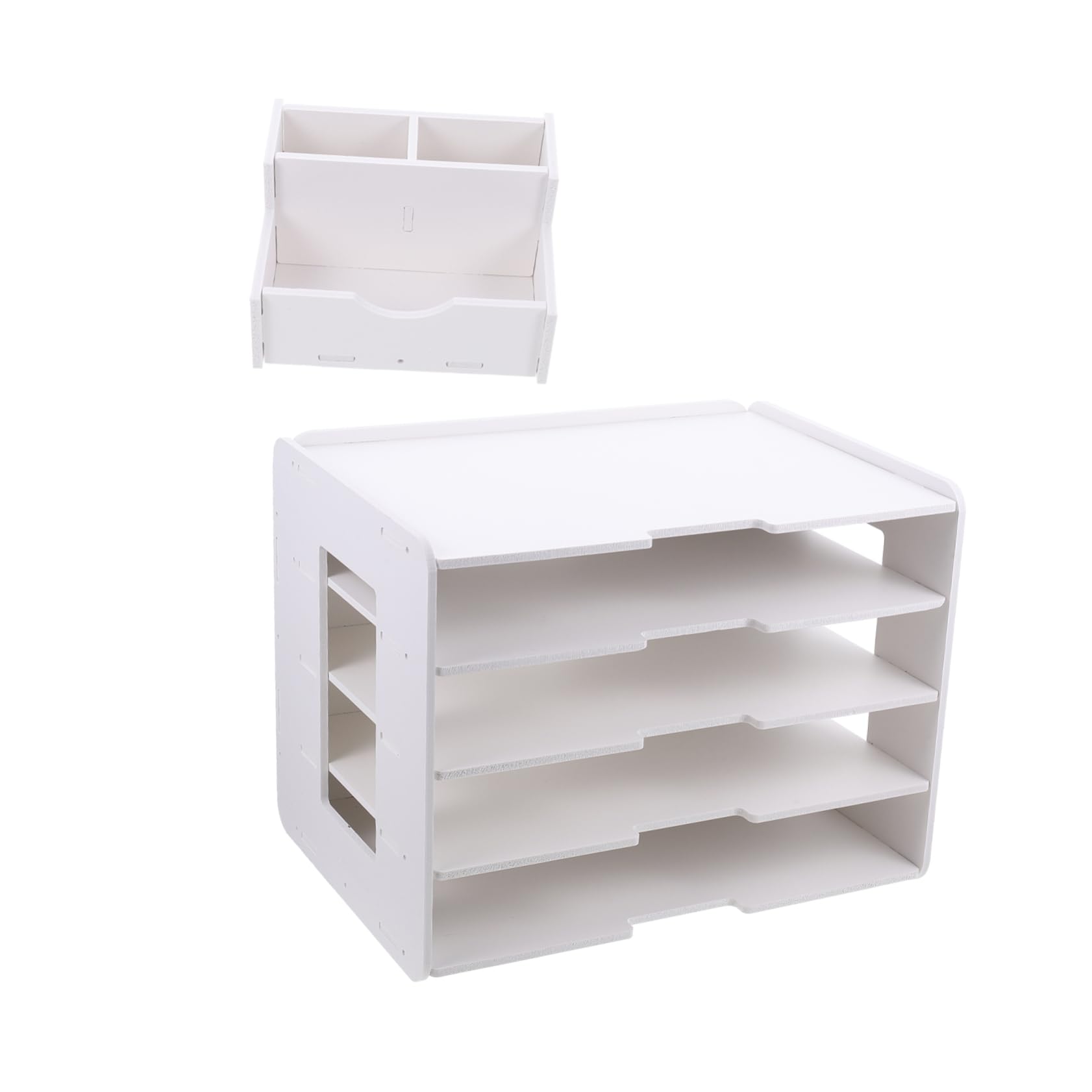 Set di Portadocumenti da Tavolo in Plastica Organizzatore per Documenti da Ufficio Scaffale Portadocumenti