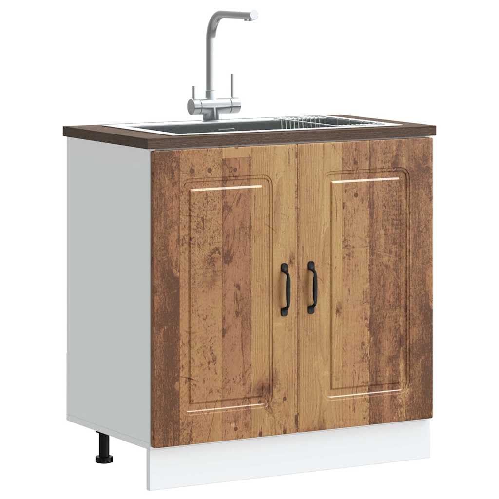 Genérico Mueble bajo para Fregadero Kalmar Madera Vieja 80x46x81,5 cm,Mobiliario,Armarios y Almacenamiento,Armarios de Cocina,853455