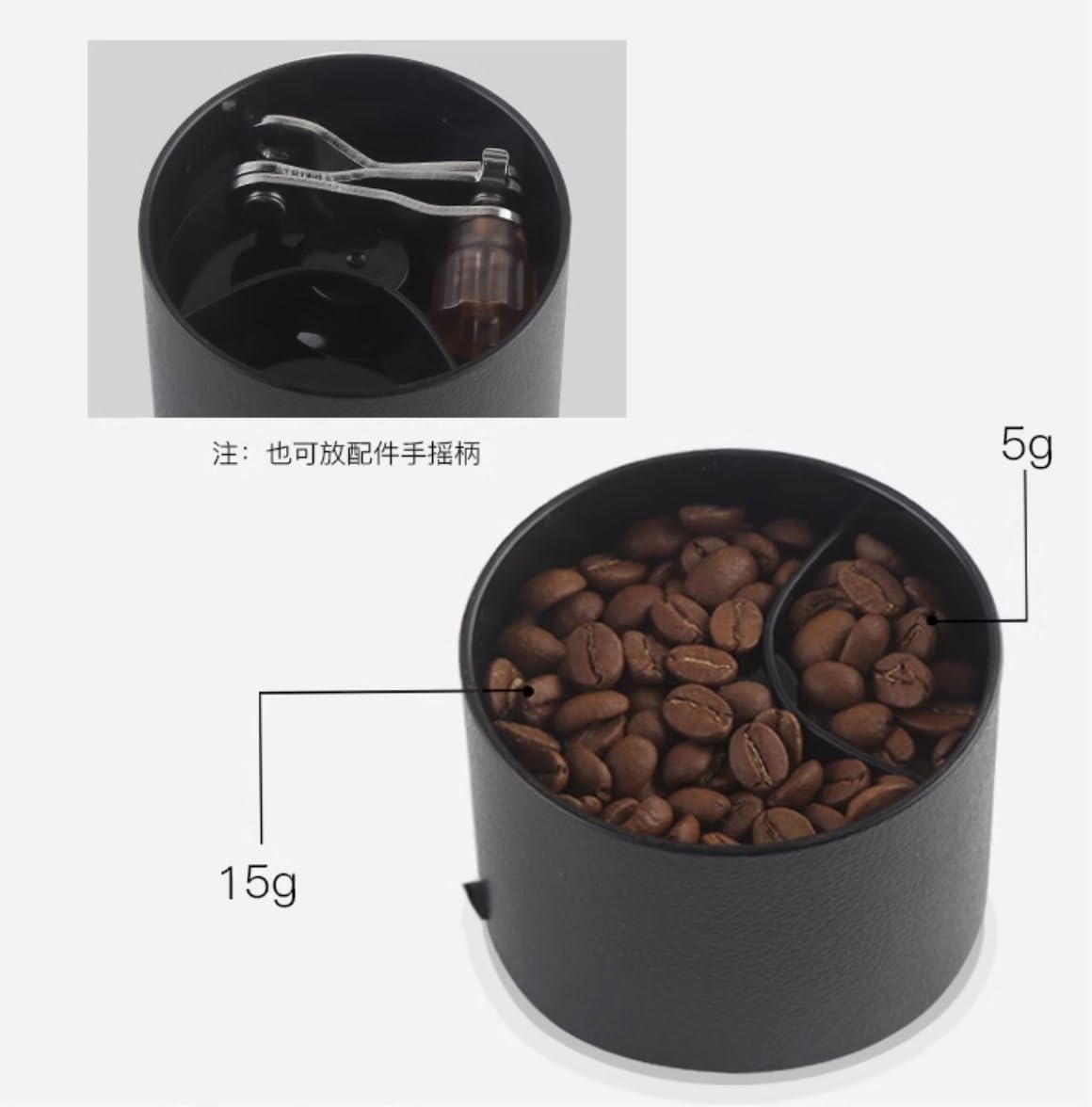 Cafetera Francesa Taza de molienda café 4 en 1 Cafetera Multifuncional Molinillo Granos Manual Café(Black)