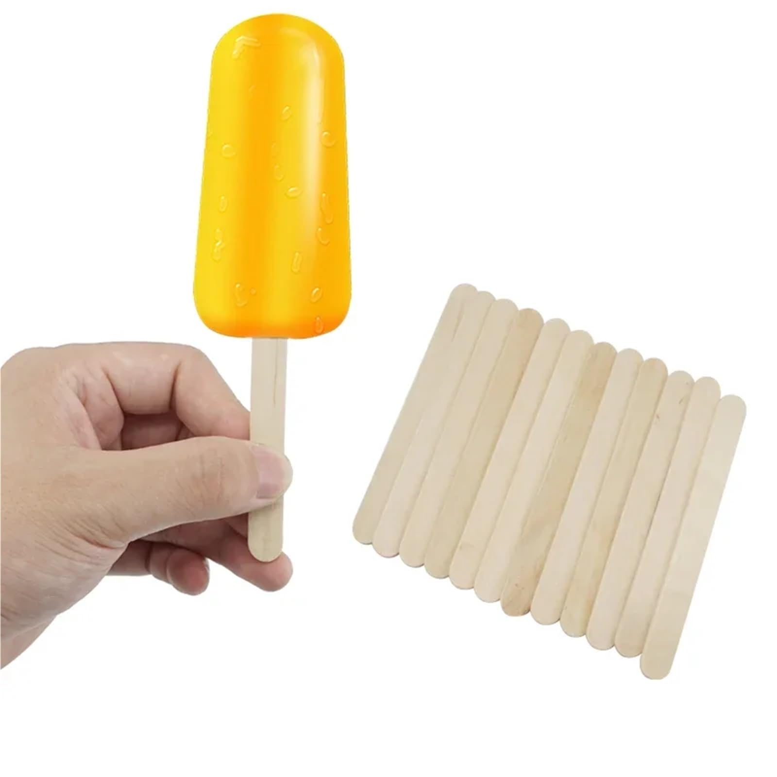 Palitos de palitos de paleta, 1000 palitos de helado, palitos de madera natural, cuchara de helado, manualidades, arte de helado, piruleta, herramientas para tartas (1000 unidades de 114 mm)