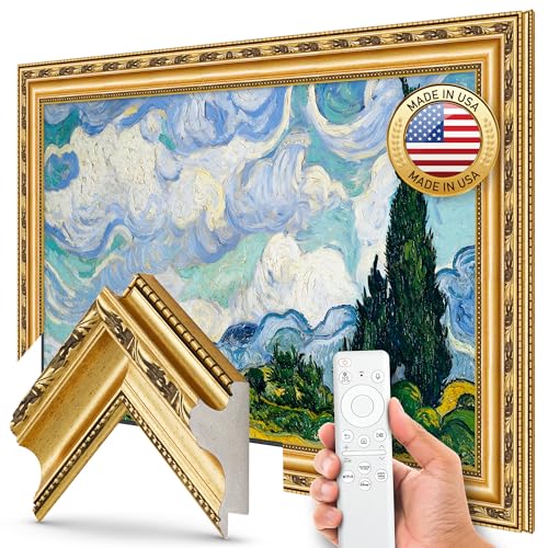 Ornate Gold 3' Color Chip Premiere Deco TV Frame (32',43',50',55',65',75',85') Compatible ONLY with Samsung The Frame and Pro TVs (Fits 2021-2026, LS03A,LS03B,LS03C,LS03D,LS03FA,LS03FW)