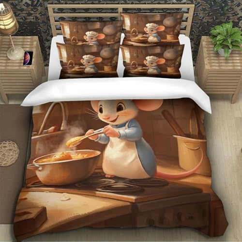 Housse de couette 3D premium effet microfibre résistante : parure de lit grand confort 220x240 - 5