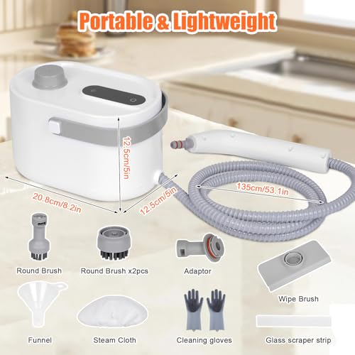 Image of Foandbevi 9 in 1 Hand Steam Cleaner for Home Use, Portable Steamer for Cleaning, Car Detailing /Kitchen /Upholstery /Tiles /Grout /Camping and All-Purpose High