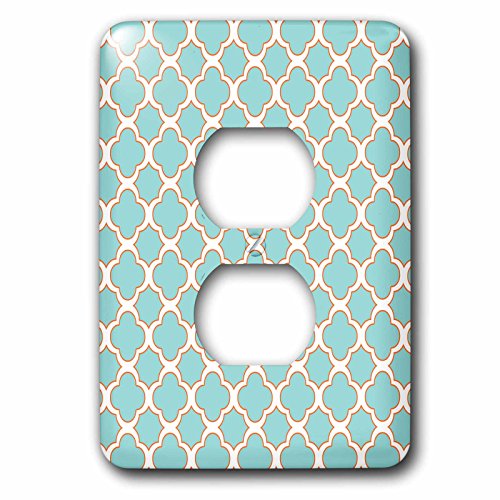Coque de prise double turquoise isolante et décorative quatrefoil - 3