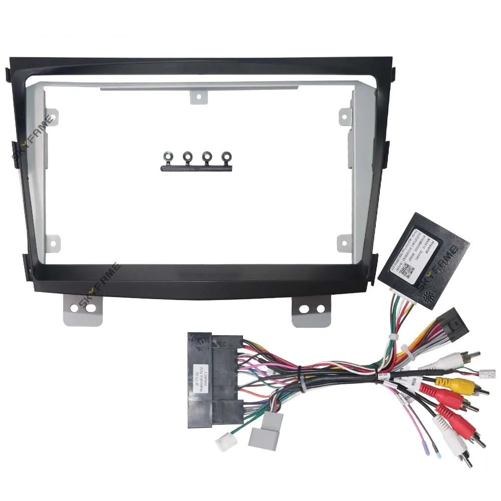 Autoradio Rahmen,Zestaw zaślepek radiowych Zestaw adaptera do dekodera radia samochodowego z Androidem, do montażu na desce rozdzielczej, pasujący do Mahindra XUV300(Full Set A)