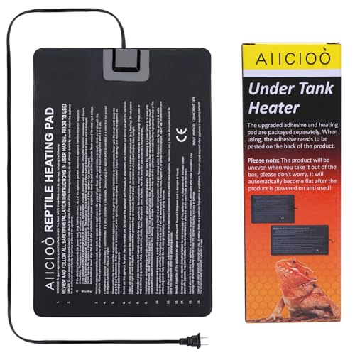 Aiicioo Reptile Heating Pad - Hermit Crab Heater Heat Mat for Reptiles Snake Lizard Terrarium 16 Watt