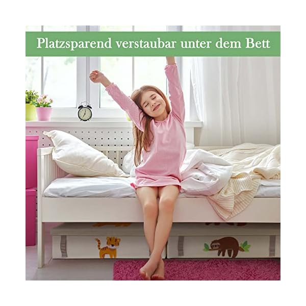 GRINSEZWERGE 2er-Set Spielzeugkiste zur Aufbewahrung unter dem Bett | Unterbettbox Kinder | Aufbewahrungsbox Kinder… – Bild 4