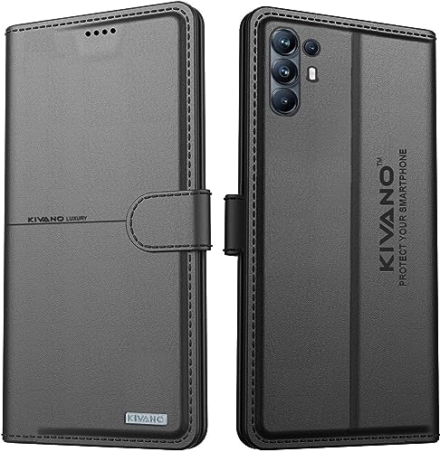 Image of KIVANO Compatible with Oppo F19 Pro Plus 5G Flip Cover | Leather Finish | Inside Pockets & Inbuilt Stand | Shockproof Wallet Style Magnetic Closure Back Cover Case