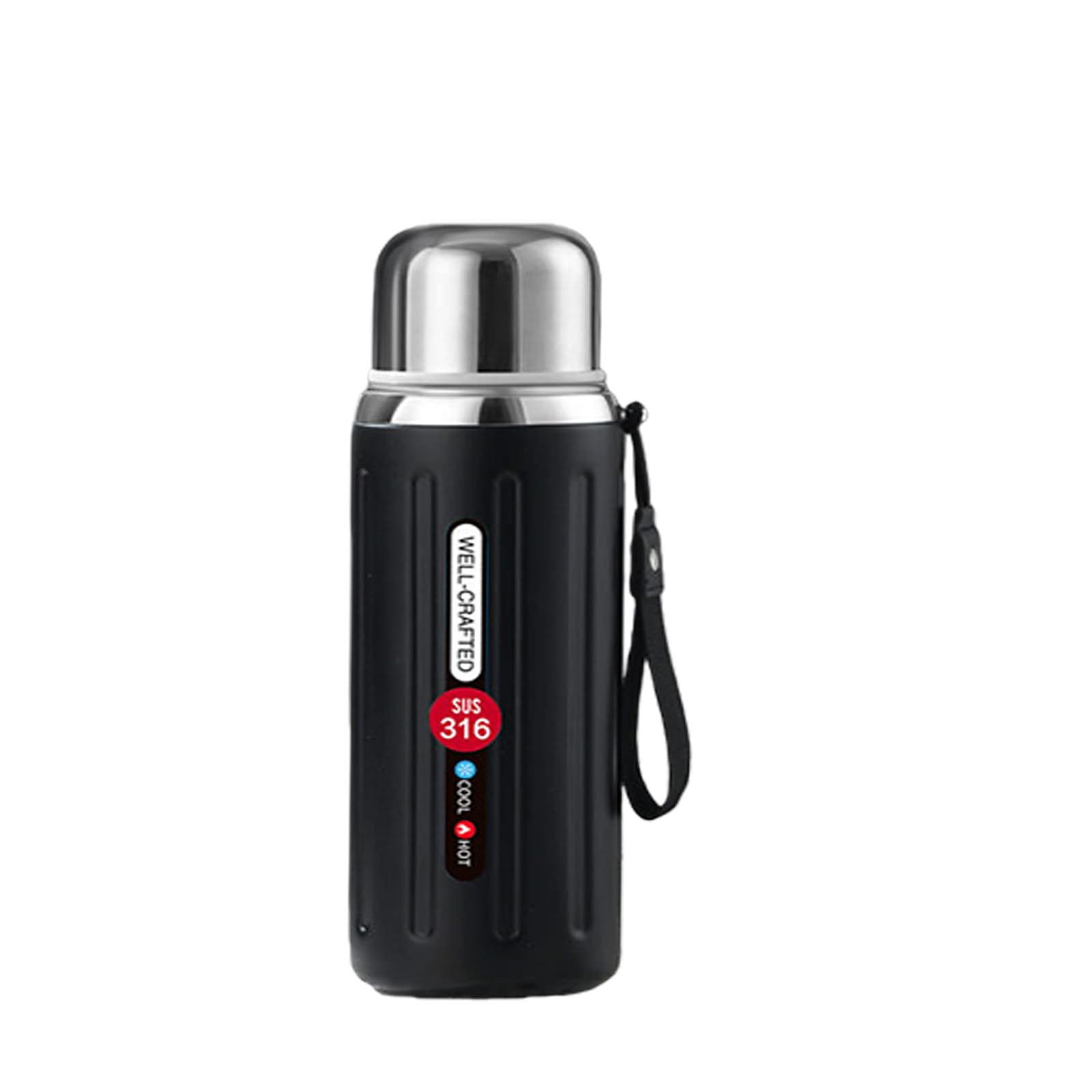 Uqezagpa Unique Stainless Steel Insulated Bottle with Cup Cold and Cold Beverages Container Vacuum Flasks for Backpacks Sport Vacuum Insulated Bottle with Cup