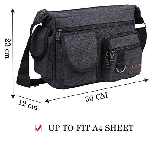 Canvas Messenger Tassen BOMKEE Schouder Crossbody Satchel Mens Vintage Casual Notebook Waterdichte Dag Tas voor Reizen… - Afbeelding 3