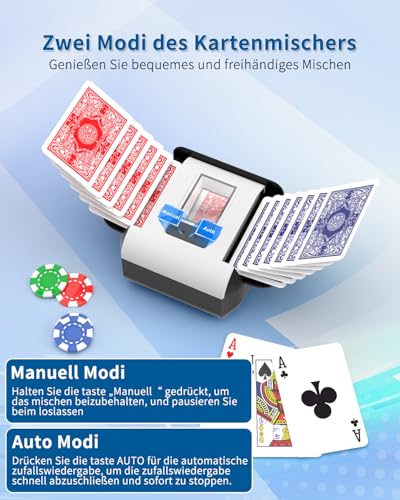 Elektrische Kartenmischmaschine Nthreeauto für 1-2 Decks
