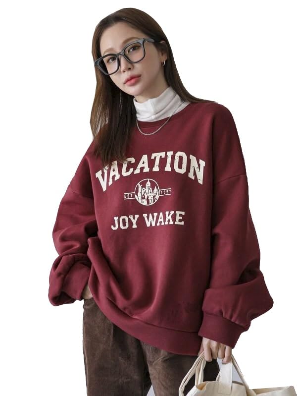 SXV 'Vacation Joy Wake’ Printed Cool Aesthetic Drop Shoulder Oversized Sweatshirt