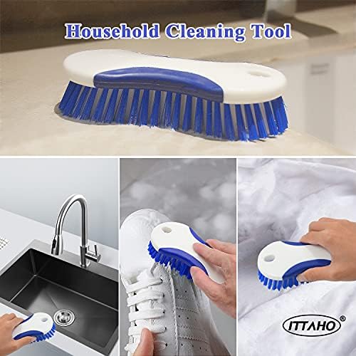ITTAHO MultiUse Scrubbing Brush, 2PCS Stiff Bristle Brush,Hard